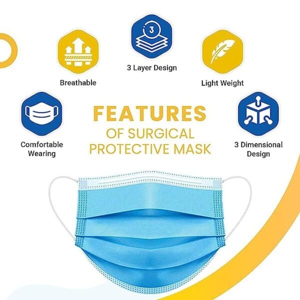 Nonwoven Fabric Disposable 3Ply Surgical Face Mask