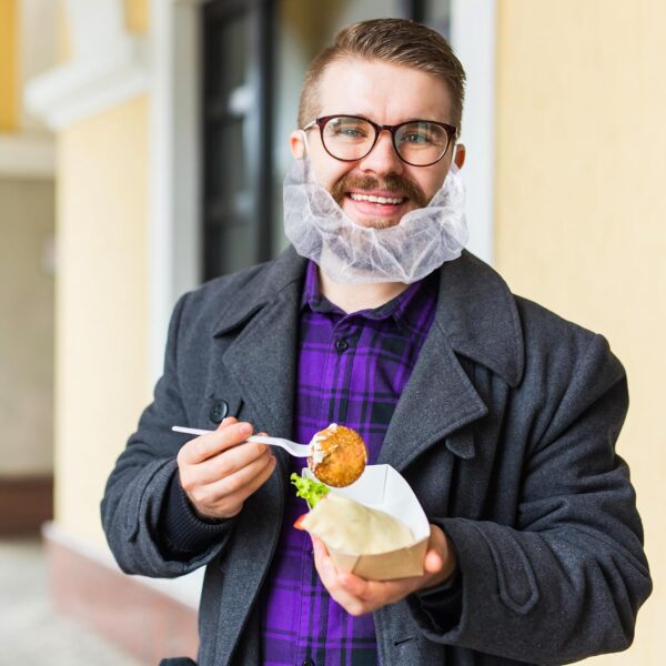 Beard Covers. White beard protectors BCW18 – White – 18” - Image 4